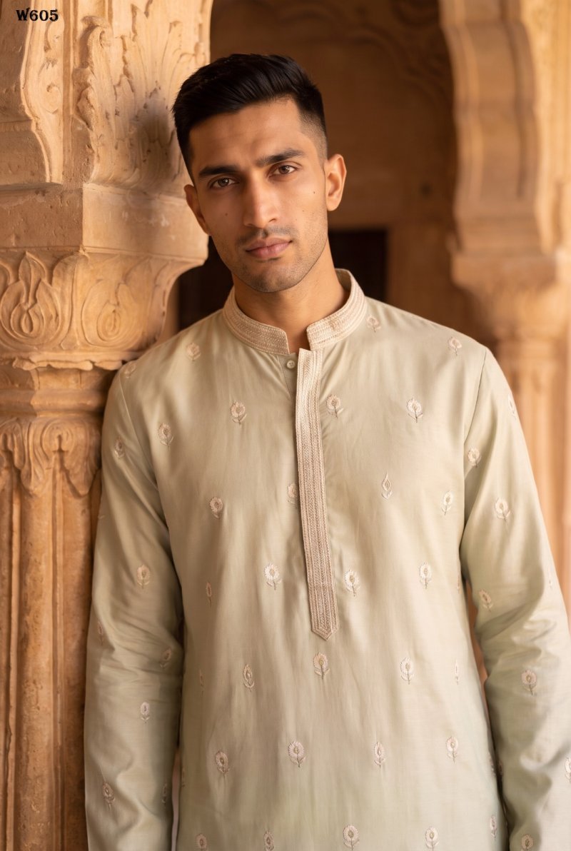 Outluk Wedding Vol 60 Silk Mens Kurta With Pajama 